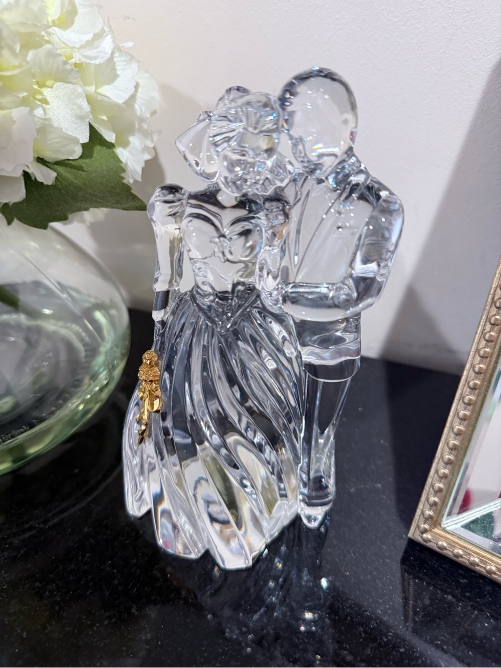 Lenox Wedding Promises Crystal Figurine 7” Bride & Groom Elegant Gift or Display